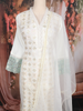 Off White Sequins Embroidered Cotton Salwar Suit with Dupatta