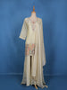 Off White Sequins Embroidered Silk Palazzo Suit With Matching Dupatta