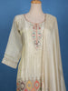 Off White Sequins Embroidered Silk Palazzo Suit With Matching Dupatta