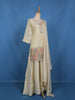 Off White Sequins Embroidered Silk Palazzo Suit With Matching Dupatta