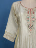 Off White Sequins Embroidered Silk Palazzo Suit With Matching Dupatta