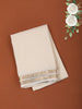 Off White Solid Woven Design Mysore Silk Saree with Paisley Border