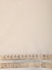 Off White Solid Woven Design Mysore Silk Saree with Paisley Border