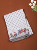 Off White and Light Purple Butta Printed Design Cotton Fancy Saree with Floral Border