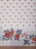 Off White and Light Brown Butta Printed Design Cotton Fancy Saree with Floral Border