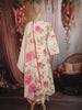 Off White and Pink Floral Printed Design Cotton Palazzo Suit with Dupatta