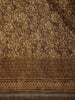 Olive Brown Floral Design Semi Tussar Saree With Embroidery Border