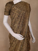 Olive Brown Floral Design Semi Tussar Saree With Embroidery Border
