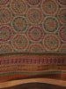 Olive Brown Kalamkari Printed Design Mixed Silk Cotton Saree with Contrast Border