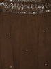 Olive Brown Sequins and Beads Embroidered Net Lehenga Set
