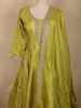 Olive Chartreuse Green Floral Sequins and Beads Embroidered Design Satin Partywear Gown with Dupatta