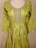 Olive Chartreuse Green Floral Sequins and Beads Embroidered Design Satin Partywear Gown with Dupatta