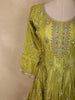 Olive Chartreuse Green Floral Sequins and Beads Embroidered Design Satin Partywear Gown with Dupatta