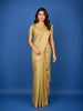 Olive Gold Floral Design Semi Tissue Saree