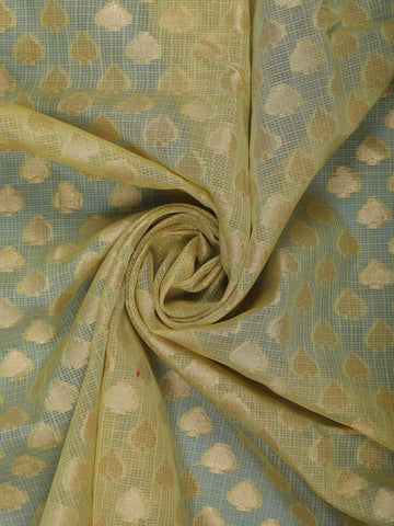 Olive Gold Floral Design Semi Tissue Saree - Diadem