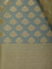 Olive Gold Floral Design Semi Tissue Saree - Diadem