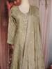 Olive Gold Floral Embroidered Georgette Palazzo Suit with Dupatta