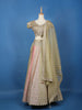 Olive Gold Floral Embroidered Silk Lehenga for Brides - Diadem