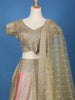 Olive Gold Floral Embroidered Silk Lehenga for Brides - Diadem
