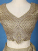 Olive Gold Floral Embroidered Silk Lehenga for Brides - Diadem