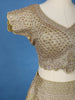 Olive Gold Floral Embroidered Silk Lehenga for Brides - Diadem