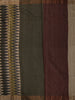 Olive Green Abstract Ikat-inspired Woven Design Pure Tussar Saree with Contrast Zari Border