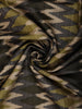 Olive Green Abstract Ikat-inspired Woven Design Pure Tussar Saree with Contrast Zari Border