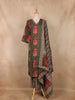 Olive Green Abstract Printed Cotton Salwar Suit with Dupatta