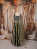 Olive Green Abstract Sequins and Beads Embroidered Design Tissue Silk Bridesmaid Lehenga with Matching Dupatta
