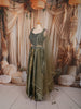 Olive Green Abstract Sequins and Beads Embroidered Design Tissue Silk Bridesmaid Lehenga with Matching Dupatta