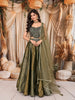Olive Green Abstract Sequins and Beads Embroidered Design Tissue Silk Bridesmaid Lehenga with Matching Dupatta