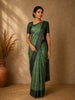 Olive Green Bandhani Printed Tussar Silk Saree