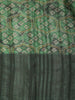 Olive Green Bandhani Printed Tussar Silk Saree