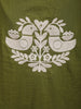 Olive Green Birds Printed Design Cotton Straight Cut Salwar Suit with Dupatta