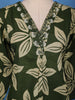 Olive Green Bold Floral Printed Cotton Salwar Suit - Diadem