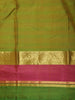 Olive Green Butta Woven Design Kanchipuram Silk Saree with Contrast Zari Border