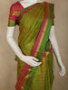 Olive Green Butta Woven Design Kanchipuram Silk Saree with Contrast Zari Border