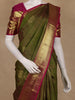Olive Green Butta Woven Design Pure Kanchipuram Silk Saree