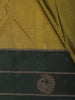 Olive Green Butta Woven Design Soft Silk Fancy Saree with Contrast Peacock Zari Border