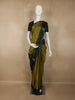 Olive Green Butta Woven Design Soft Silk Fancy Saree with Contrast Peacock Zari Border