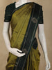 Olive Green Butta Woven Design Soft Silk Fancy Saree with Contrast Peacock Zari Border
