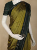 Olive Green Butta Woven Design Soft Silk Fancy Saree with Contrast Peacock Zari Border