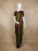 Olive Green Butta Woven Kanchipuram Silk Saree with Maroon Zari Border