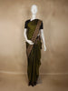 Olive Green Butta Zari Woven Design Soft Silk Fancy Saree with Contrast Zari Border
