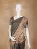 Olive Green Buttas Woven Tissue Saree With Peacock Border