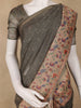 Olive Green Buttas Woven Tissue Saree With Peacock Border