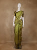 Olive Green Checked Design Tissue Silk Saree - Diadem