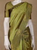 Olive Green Checked Design Tissue Silk Saree - Diadem