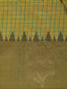 Olive Green Checked Design Tissue Silk Saree - Diadem