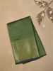 Olive Green Checked Woven Design Soft Silk Fancy Saree